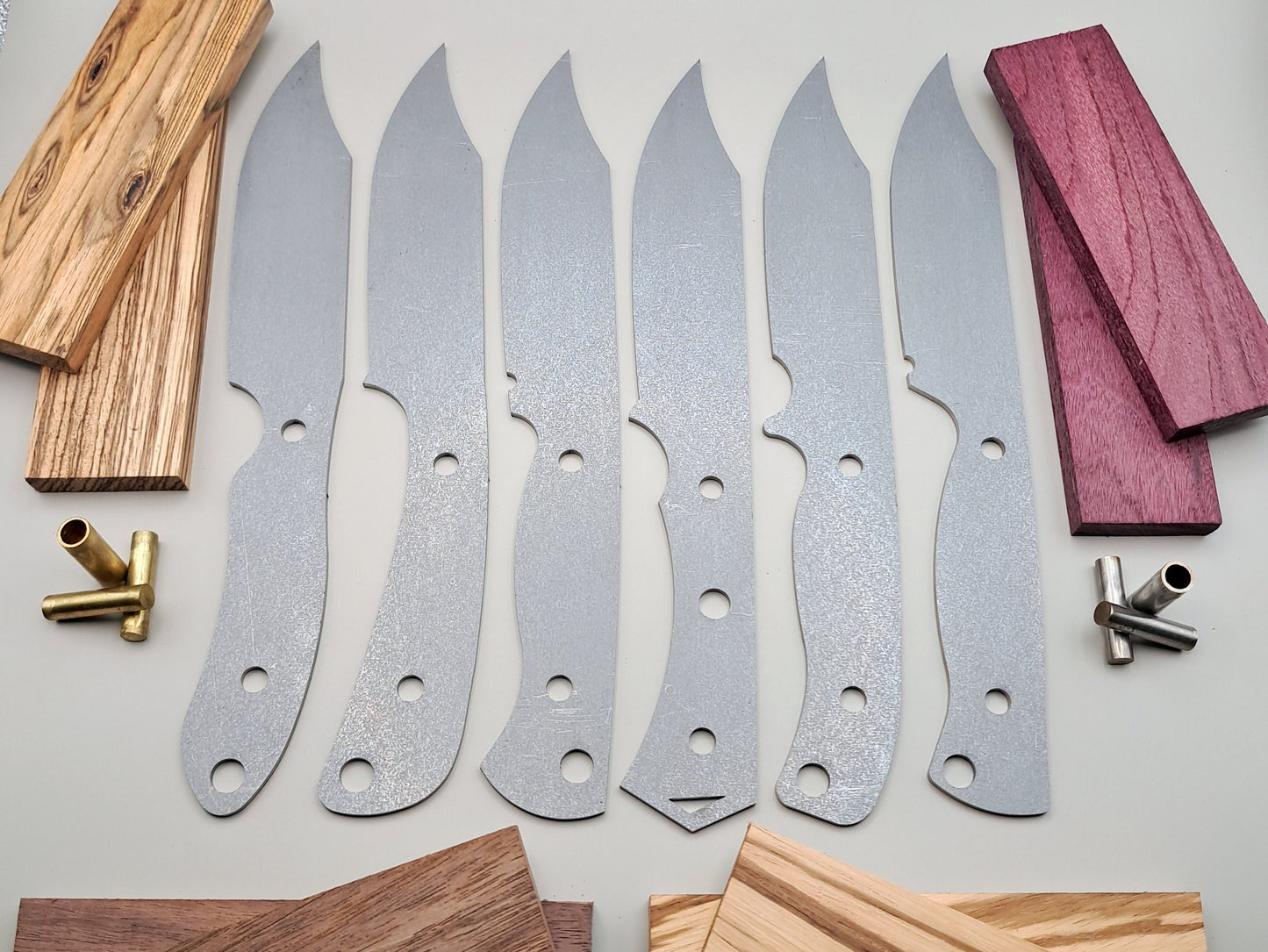 DIY Hunting Knife Making Kit: 9 Inch Clip Point High Carbon Steel Blade, Exotic Wood Handle