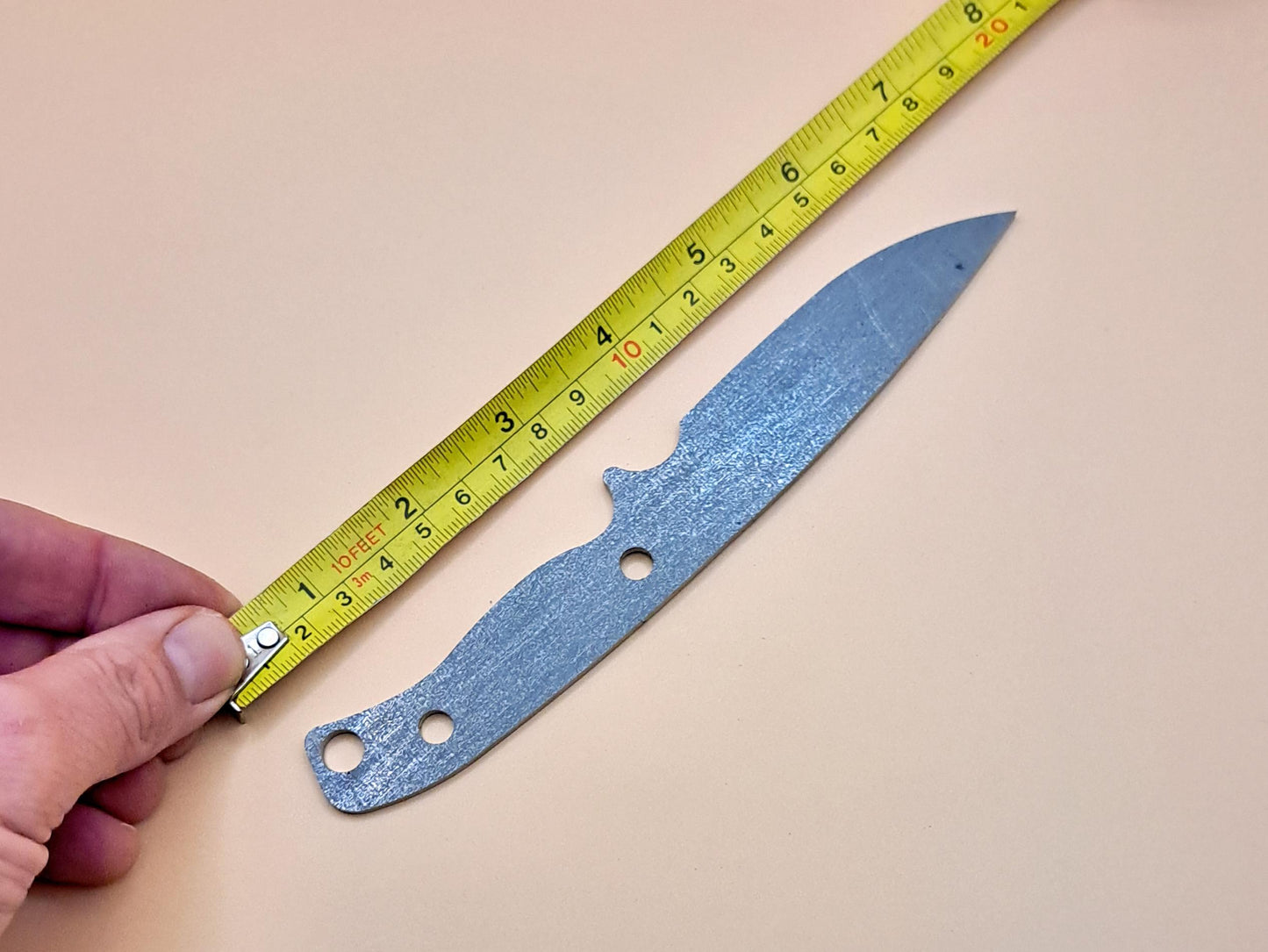 7 Inch Drop Point Knife Blank (Unfinished): High Carbon or Stainless Steel, DIY Blade