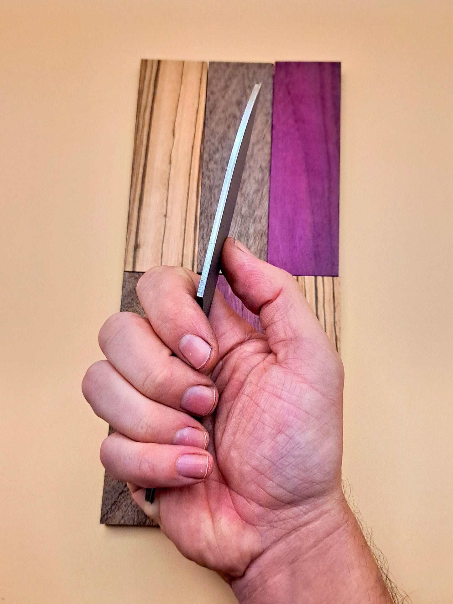 DIY Hunting Knife Making Kit: 7 Inch Drop Point High Carbon Steel Blade, Exotic Wood Handles
