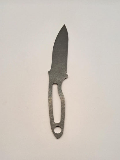 Tactical Drop Point Knife Blank (Unfinished): High Carbon Steel, USA Made DIY Blade (Unfinished)