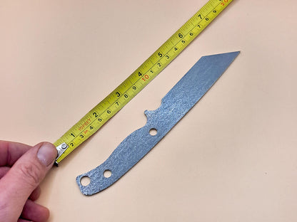 7 Inch Tanto Knife Blank (Unfinished): High Carbon or Stainless Steel, DIY Blade