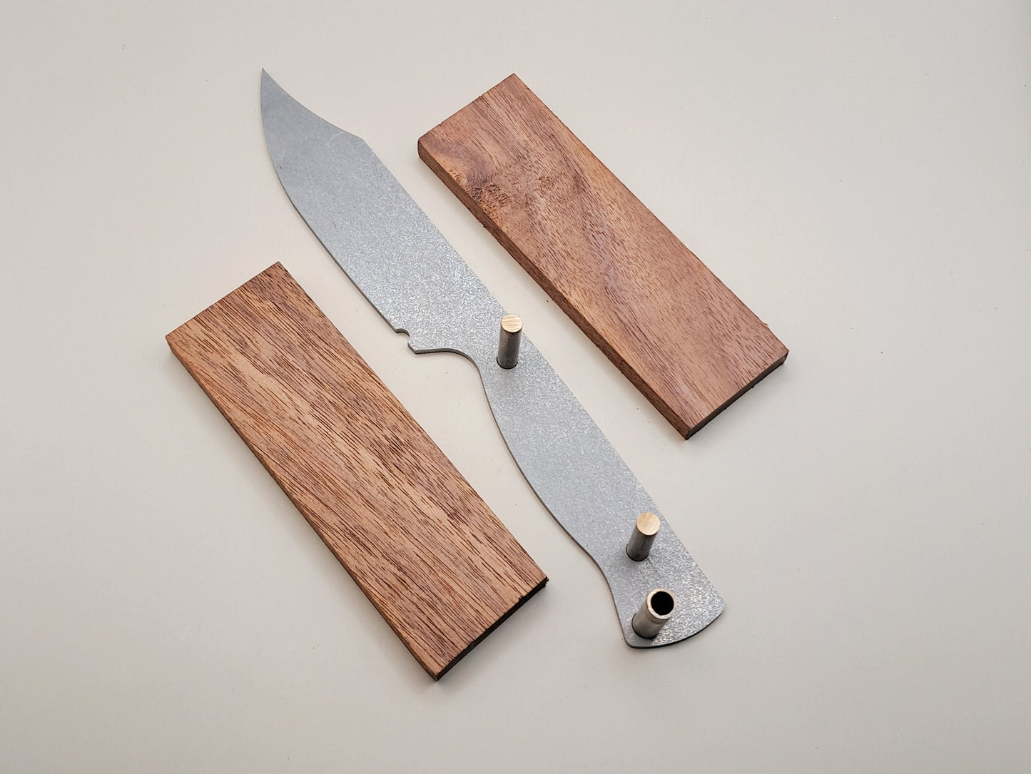 DIY Hunting Knife Making Kit: 9 Inch Clip Point High Carbon Steel Blade, Exotic Wood Handle