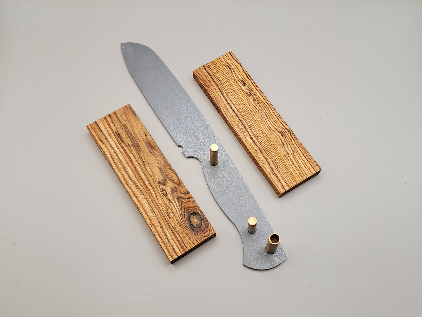 DIY Hunting Knife Making Kit: 9 Inch Sheepsfoot High Carbon Steel Blade, Exotic Wood Handles