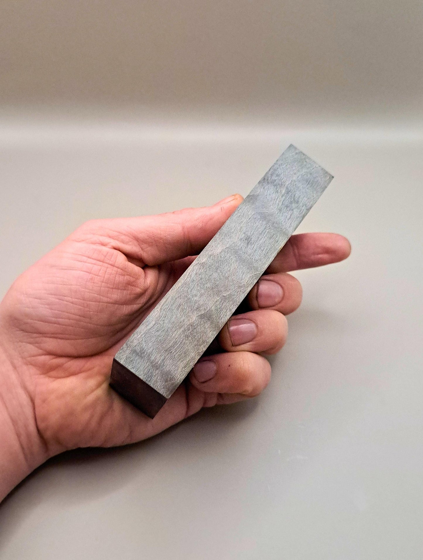Charcoal Black Curly Maple Knife Handle Block: Stabilized Woodworking Material