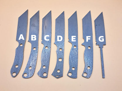 7 Inch Tanto Knife Blank (Unfinished): High Carbon or Stainless Steel, DIY Blade