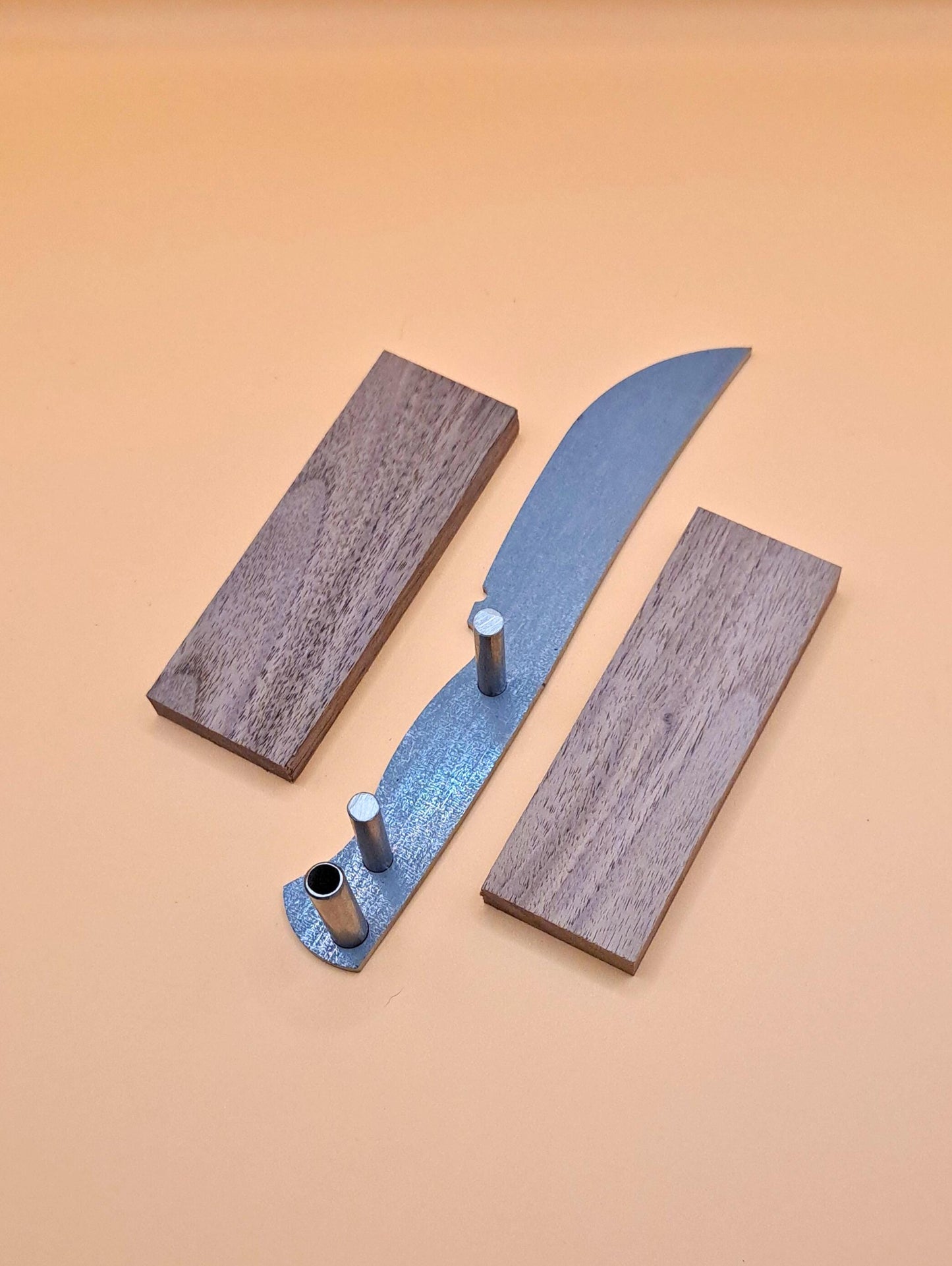 DIY Hunting Knife Making Kit: 7 Inch Skinner High Carbon Steel Blade, Exotic Wood Handles