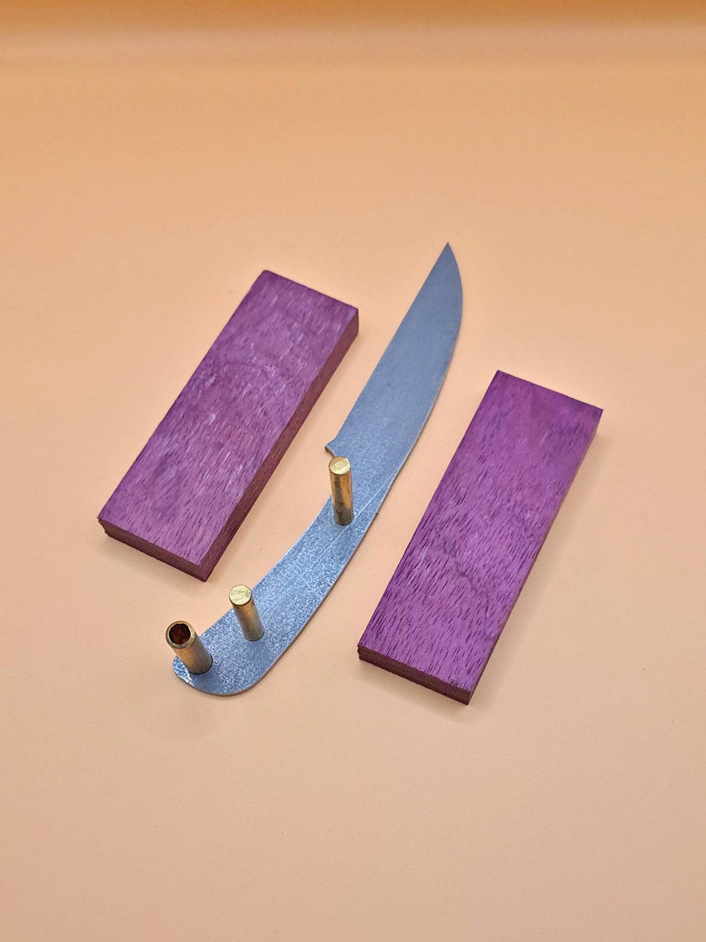 DIY Hunting Knife Making Kit: 7 Inch Wharncliffe High Carbon Steel Blade, Exotic Wood Handles