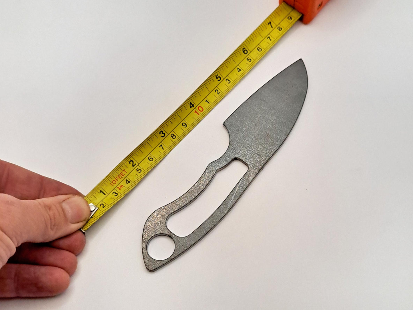 Straight Edge EDC Knife Blank (Unfinished): High Carbon Steel, USA Made DIY Blade