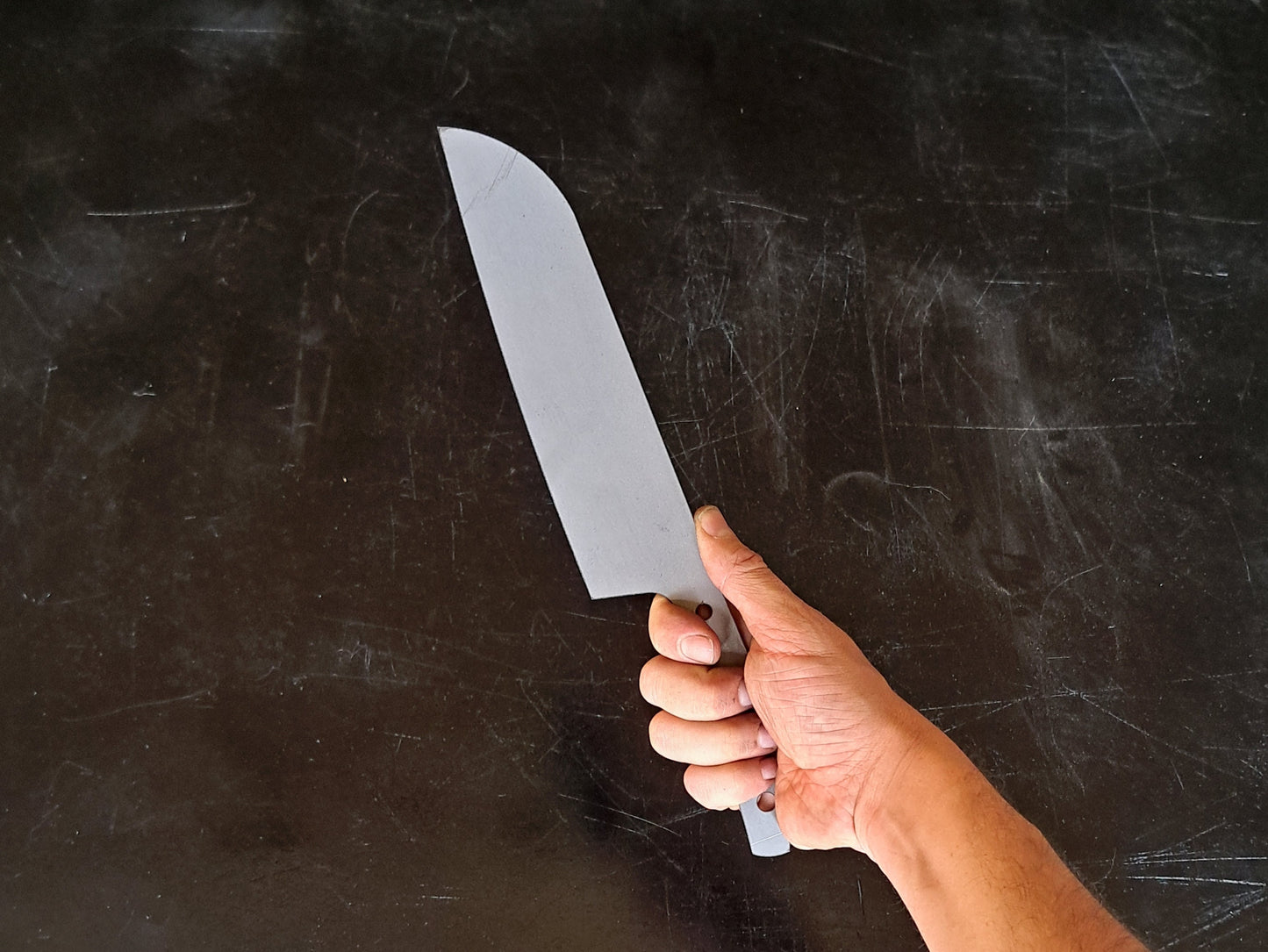 Santoku Chef Knife Blank (Unfinished): Stainless Steel or High Carbon, DIY Kitchen Knife