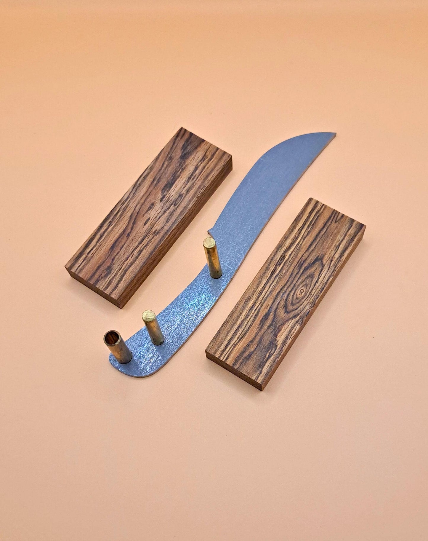 DIY Hunting Knife Making Kit: 7 Inch Skinner High Carbon Steel Blade, Exotic Wood Handles