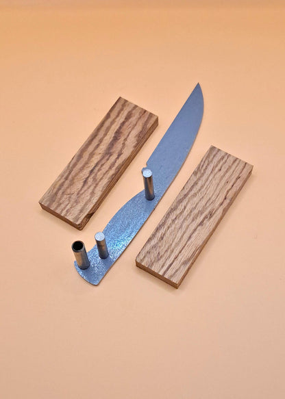 DIY Hunting Knife Making Kit: 7 Inch Wharncliffe High Carbon Steel Blade, Exotic Wood Handles