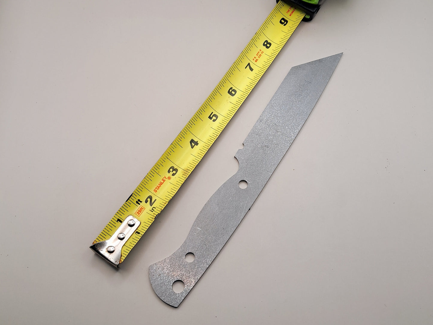 9 Inch Tanto Knife Blade Blank (Unfinished): High Carbon or Stainless Steel DIY Blade