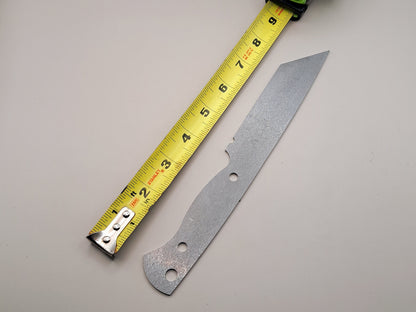 9 Inch Tanto Knife Blade Blank (Unfinished): High Carbon or Stainless Steel DIY Blade