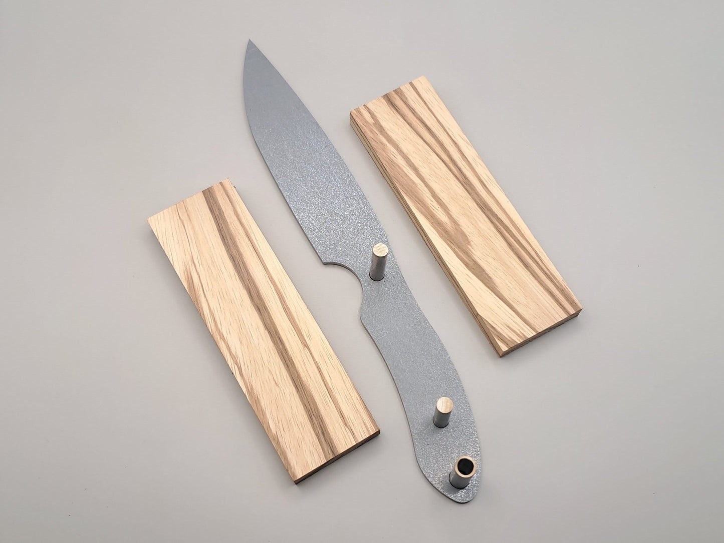 DIY Hunting Knife Making Kit: 9 Inch Drop Point Blade, High Carbon Steel, Exotic Wood Handles