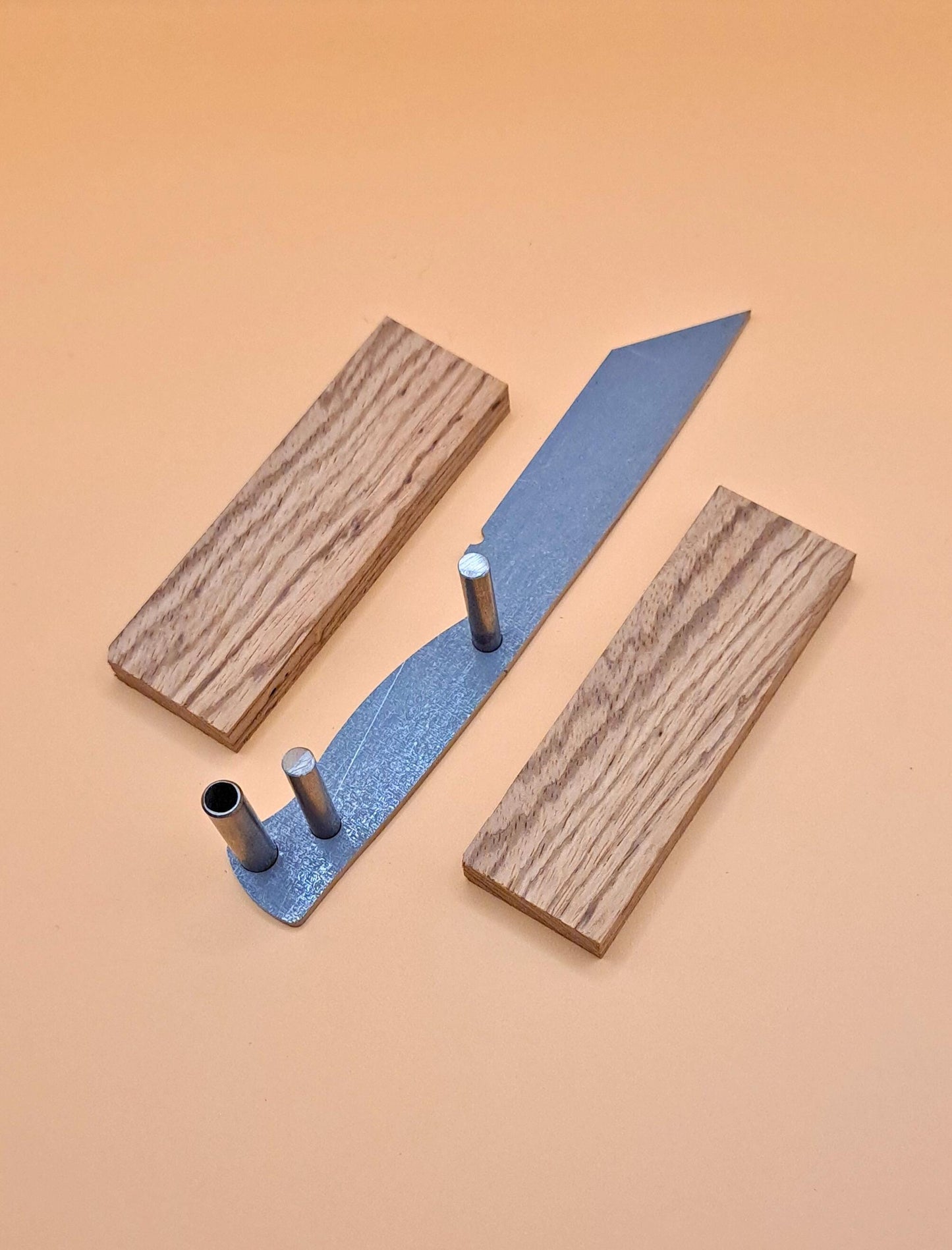 DIY Hunting Knife Making Kit: 7 Inch Tanto High Carbon Steel Blade, Exotic Wood Handles