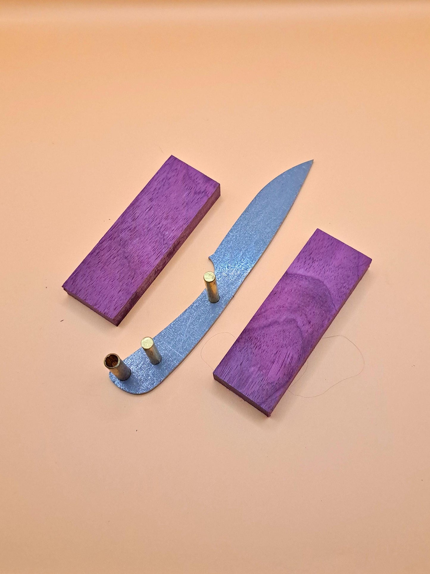 DIY Hunting Knife Making Kit: 7 Inch Drop Point High Carbon Steel Blade, Exotic Wood Handles