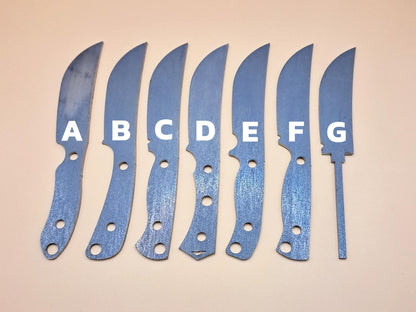 7 Inch Skinner Knife Blank (Unfinished): High Carbon or Stainless Steel, DIY Blade
