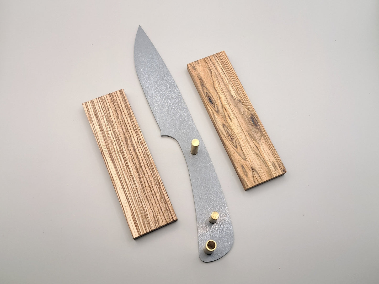 DIY Hunting Knife Making Kit: 9 Inch Drop Point Blade, High Carbon Steel, Exotic Wood Handles