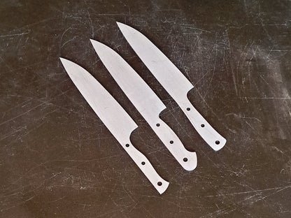 Chef Knife Blade Blank (Unfinished): Stainless or High Carbon Steel, DIY Kitchen Knife