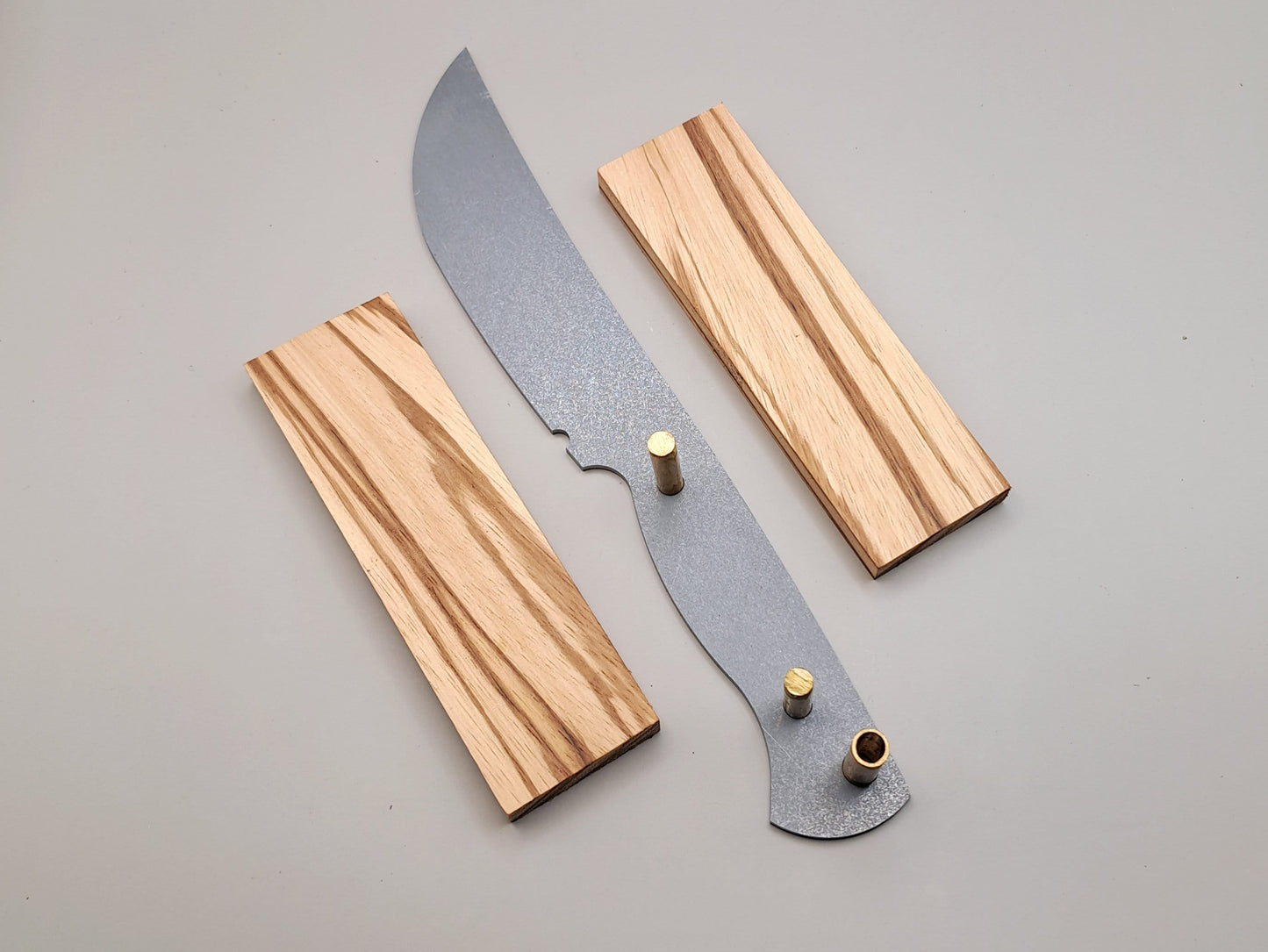 DIY Hunting Knife Making Kit: 9 Inch Skinner High Carbon Steel Blade, Exotic Wood Handles