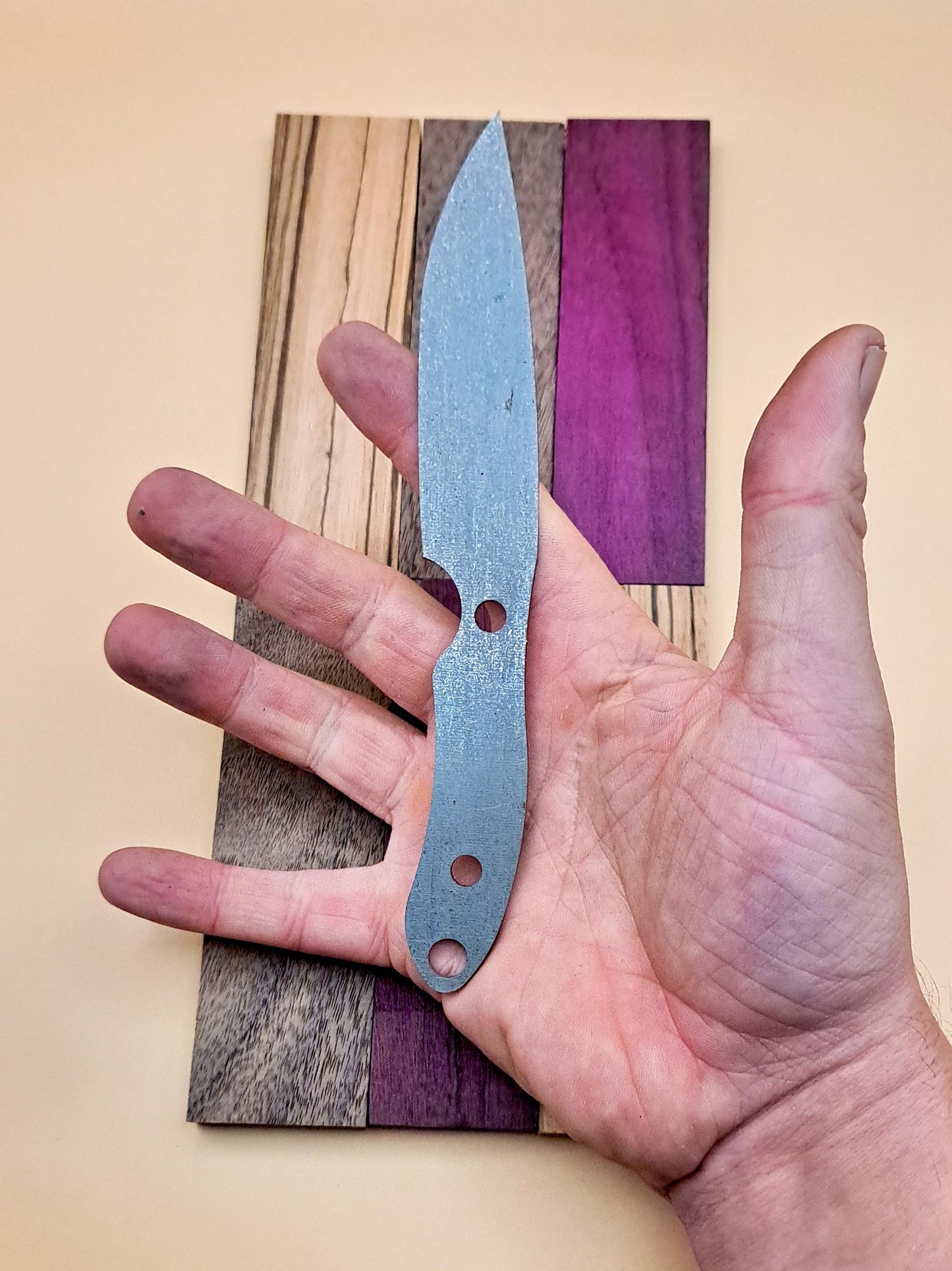 7 Inch Drop Point Knife Blank (Unfinished): High Carbon or Stainless Steel, DIY Blade