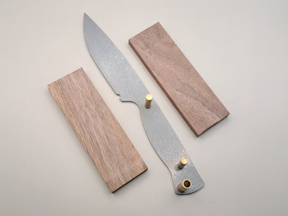 DIY Hunting Knife Making Kit: 9 Inch Drop Point Blade, High Carbon Steel, Exotic Wood Handles