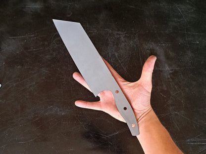 Clef Chef Knife Blade Blank (Unfinished): Stainless Steel or High Carbon, DIY Kitchen Knife
