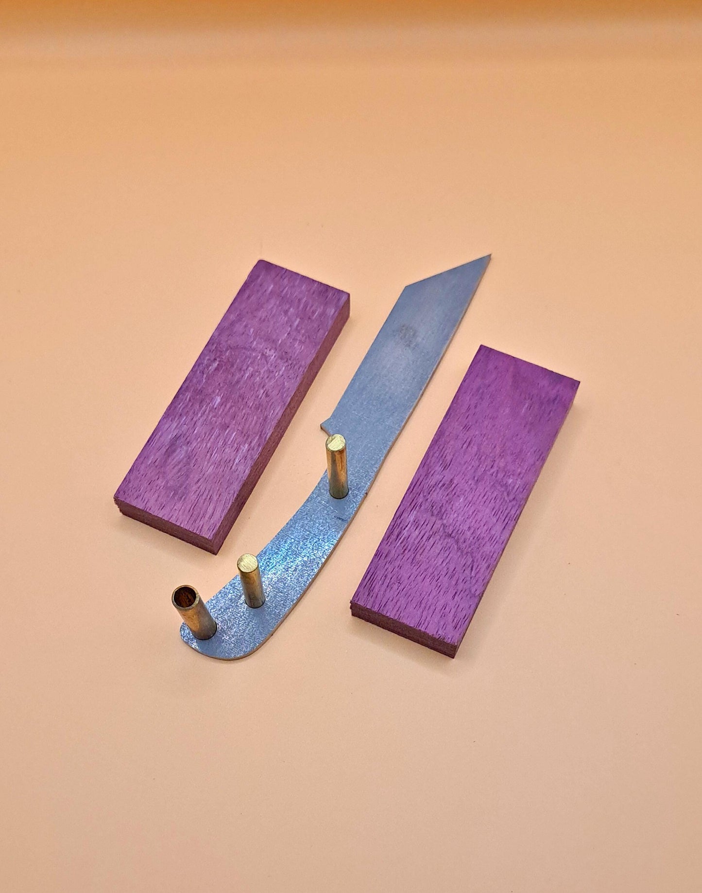 DIY Hunting Knife Making Kit: 7 Inch Tanto High Carbon Steel Blade, Exotic Wood Handles
