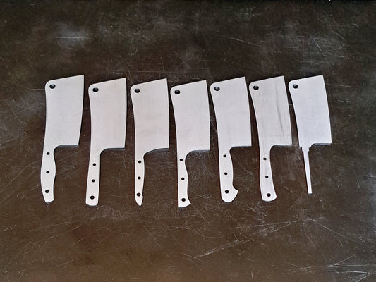 Cleaver Chef Knife Blade Blank (Unfinished): High Carbon or Stainless Steel, DIY Kitchen Knife