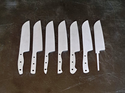Santoku Chef Knife Blank (Unfinished): Stainless Steel or High Carbon, DIY Kitchen Knife