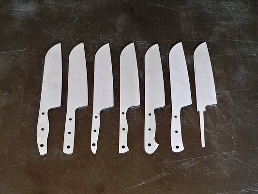 Santoku Chef Knife Blank (Unfinished): Stainless Steel or High Carbon, DIY Kitchen Knife