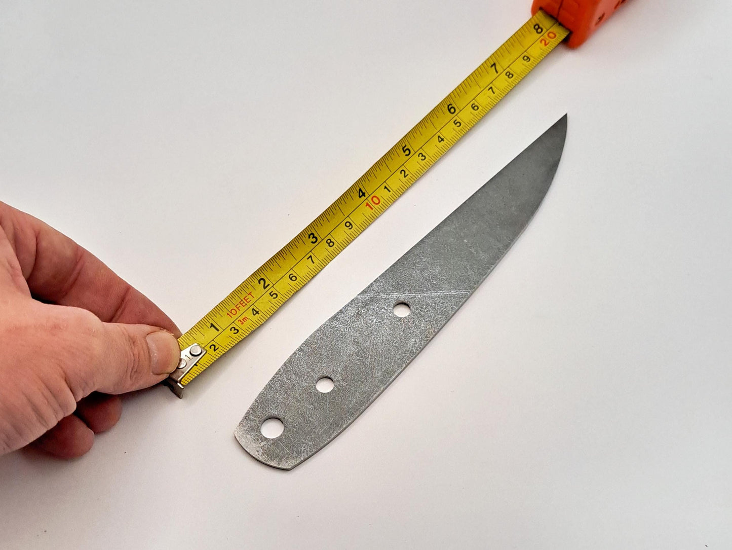 Tactical Drop Point Knife Blank (Unfinished): High Carbon Steel or Stainless Steel, DIY Blade