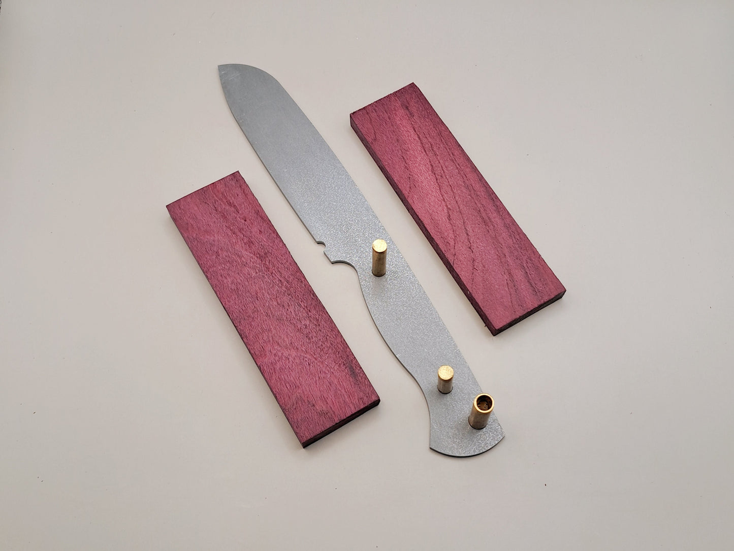 DIY Hunting Knife Making Kit: 9 Inch Sheepsfoot High Carbon Steel Blade, Exotic Wood Handles