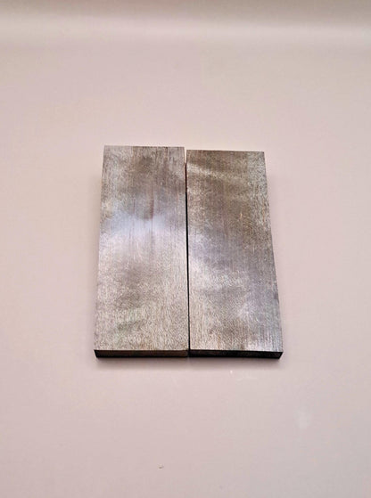 Charcoal Black Curly Maple Knife Scales: Stabilized Wood Handle Material
