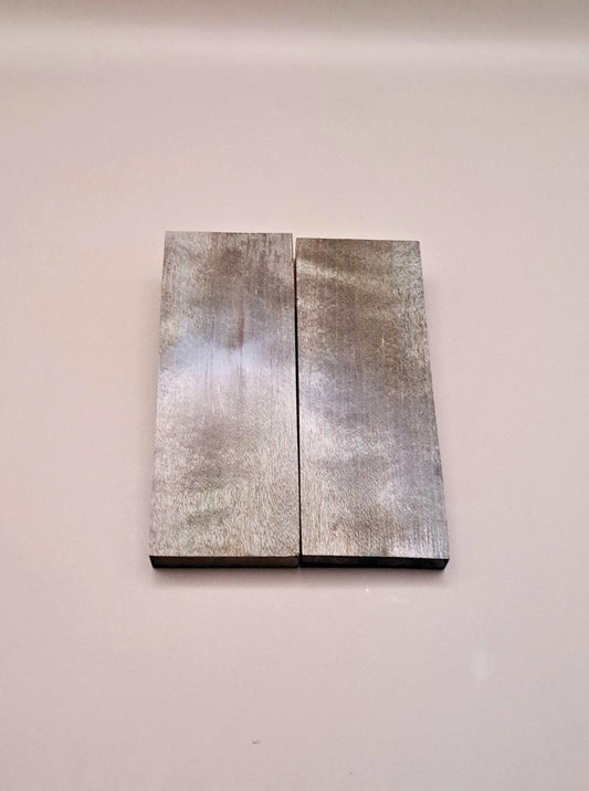 Charcoal Black Curly Maple Knife Scales: Stabilized Wood Handle Material