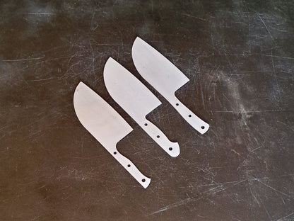 Serbian Cleaver Chef Knife Blank (Unfinished): Stainless or High Carbon Steel, DIY Kitchen Knife