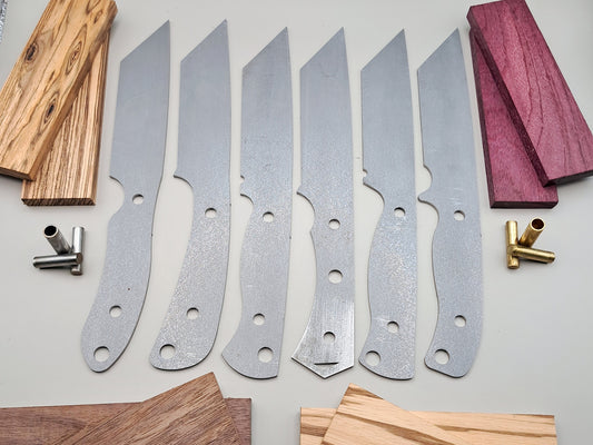DIY Hunting Knife Making Kit: 9 Inch Tanto High Carbon Steel Blade, Exotic Wood Handles