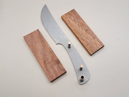 DIY Hunting Knife Making Kit: 9 Inch Skinner High Carbon Steel Blade, Exotic Wood Handles