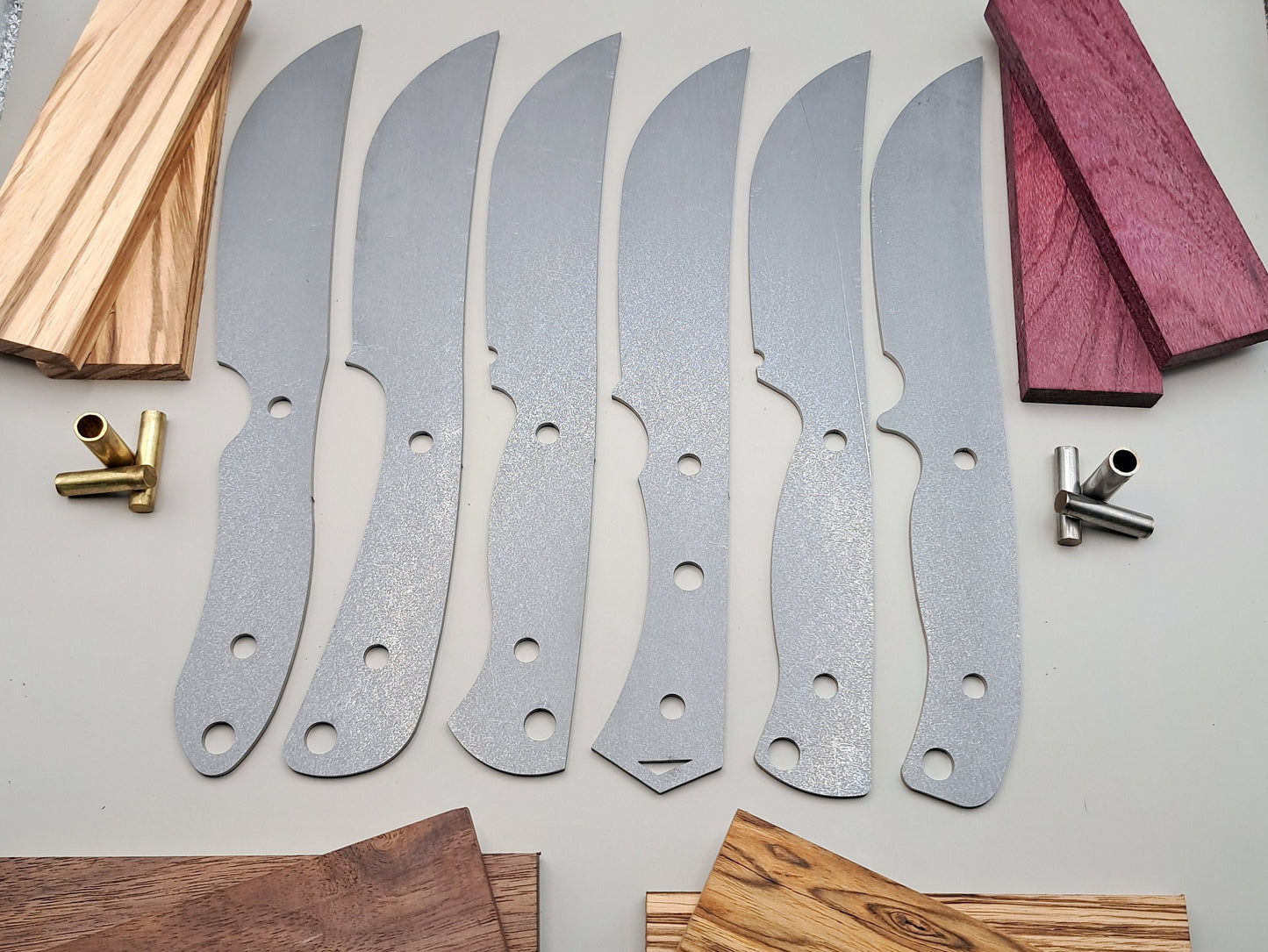 DIY Hunting Knife Making Kit: 9 Inch Skinner High Carbon Steel Blade, Exotic Wood Handles