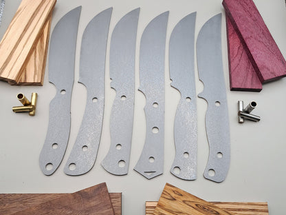DIY Hunting Knife Making Kit: 9 Inch Skinner High Carbon Steel Blade, Exotic Wood Handles
