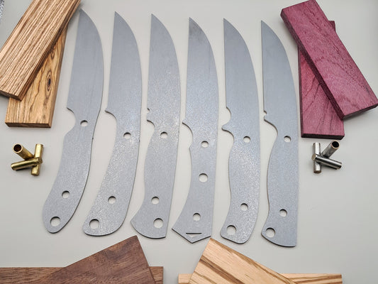 DIY Hunting Knife Making Kit: 9 Inch Wharncliffe High Carbon Steel Blade, Exotic Wood Handle