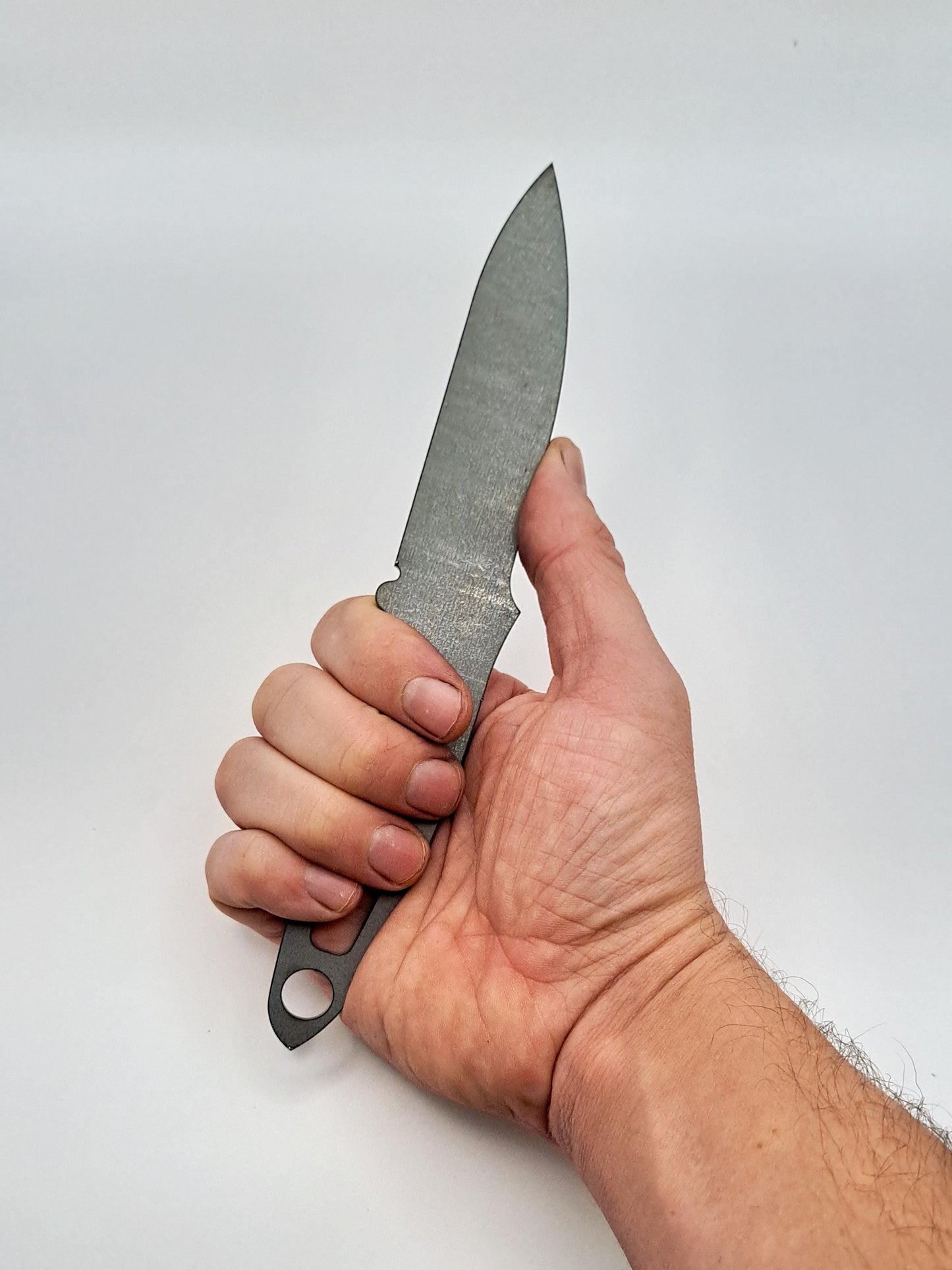 Tactical Drop Point Knife Blank (Unfinished): High Carbon Steel, USA Made DIY Blade (Unfinished)