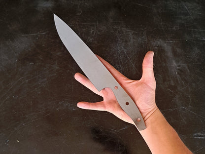 Chef Knife Blade Blank (Unfinished): Stainless or High Carbon Steel, DIY Kitchen Knife