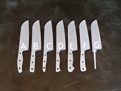 Santoku Chef Knife Blank (Unfinished): Stainless Steel or High Carbon, DIY Kitchen Knife