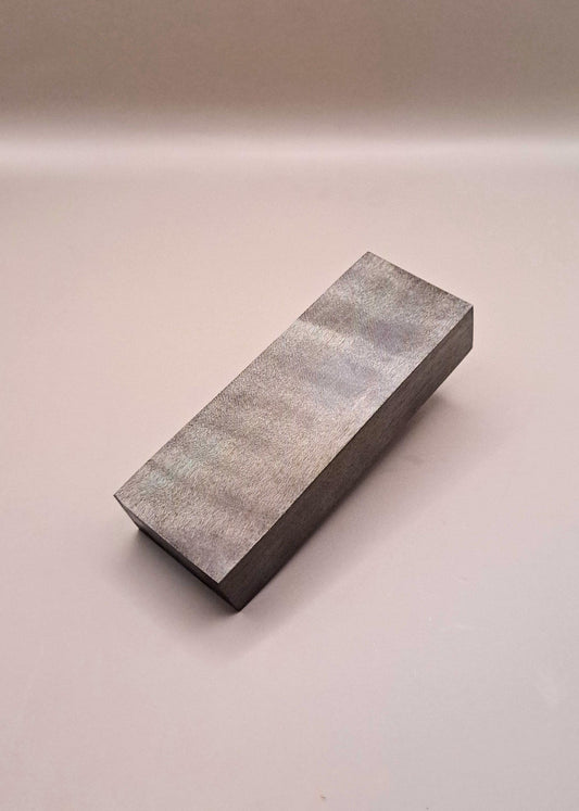 Charcoal Black Curly Maple Knife Handle Block: Stabilized Woodworking Material