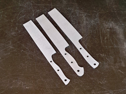 Nakiri Chef Knife Blank (Unfinished): Stainless or High Carbon Steel, DIY Kitchen Knife