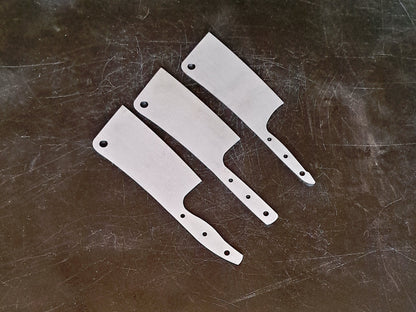 Cleaver Chef Knife Blade Blank (Unfinished): High Carbon or Stainless Steel, DIY Kitchen Knife