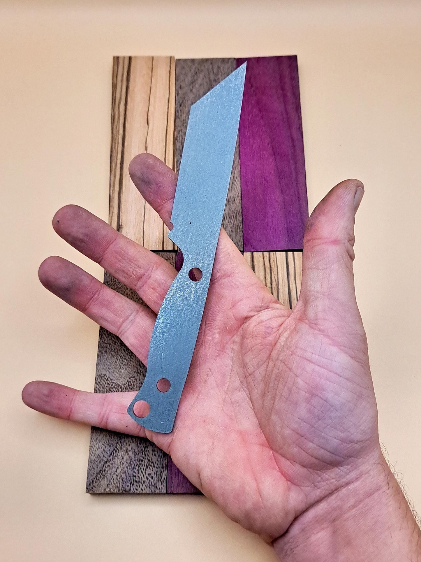 7 Inch Tanto Knife Blank (Unfinished): High Carbon or Stainless Steel, DIY Blade