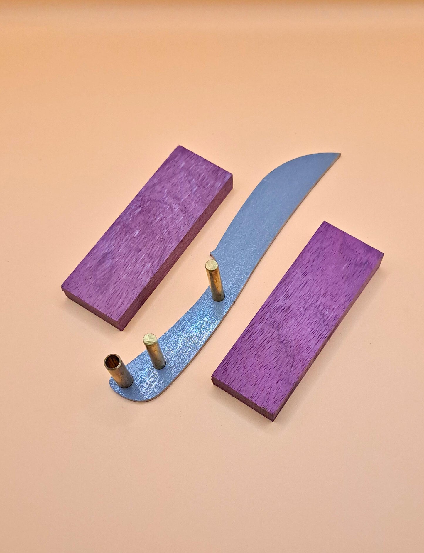 DIY Hunting Knife Making Kit: 7 Inch Skinner High Carbon Steel Blade, Exotic Wood Handles