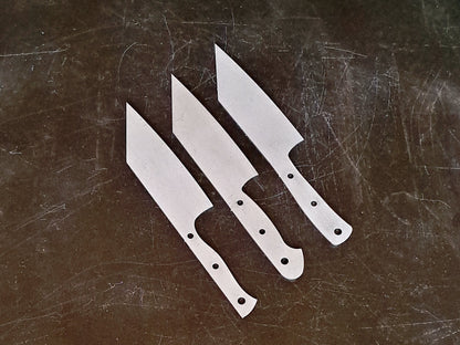 Station Chef Knife Blade Blank (Unfinished): Stainless or High Carbon Steel, DIY Kitchen Knife